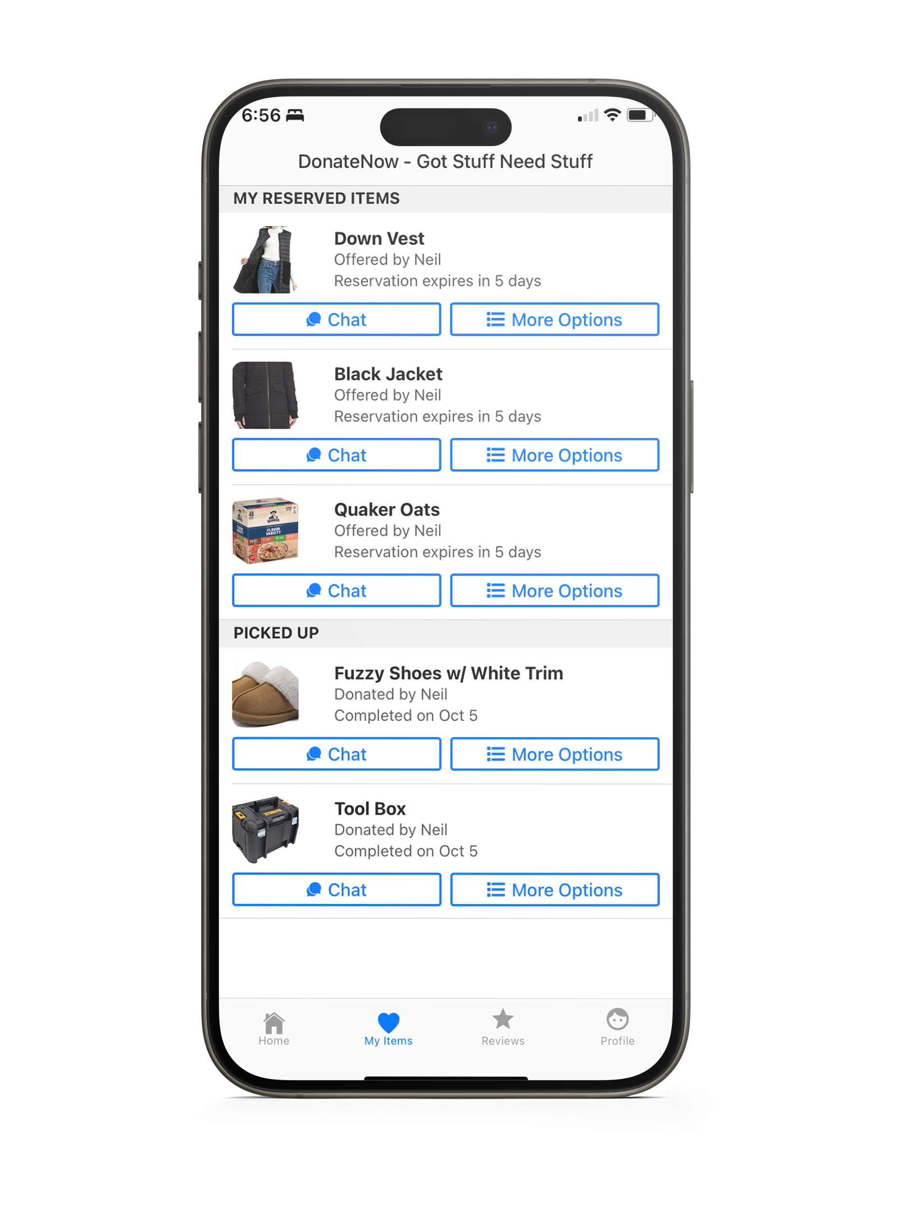 GotStuffNeedStuff App Mockup